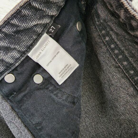 NEW John Elliott Boyfriend Charlotte High Waist Slim Sonic Black Distressed Jean - Picture 3 of 9